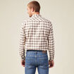 Chemise &agrave; carreaux en coton ecru homme