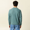 Pull manches longues col rond vert foncé homme