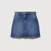 Mini-jupe en jeans bleu gris femme