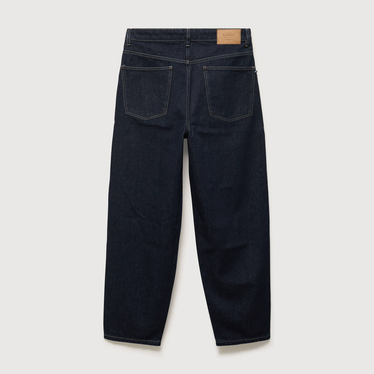 Jeans large longueur 32 en coton denim brut rinse homme