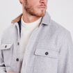 Surchemise manches longues doubl&eacute;e gris fonc&eacute; homme