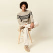 Pull manches longues beige homme