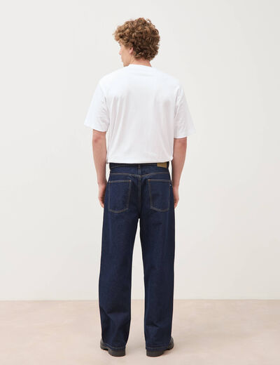 Jeans large 5 poches longueur 32 denim brut clean homme