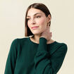 Pull manches longues vert fonc&eacute; femme