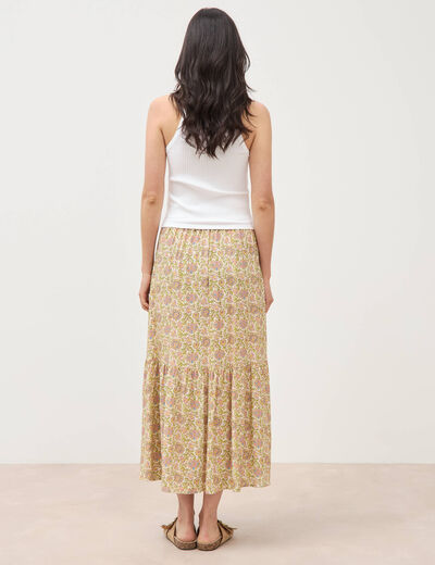 Jupe fluide vert femme