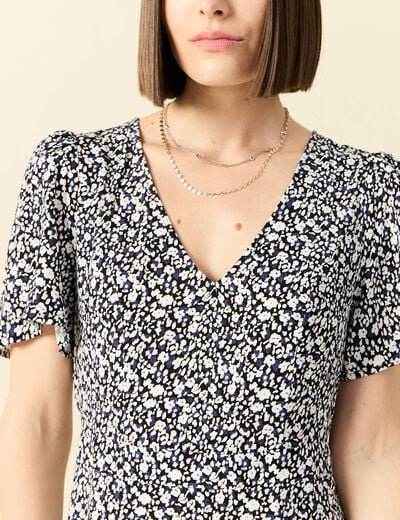 Robe longue éco-responsable bleu femme