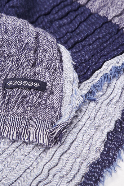 Foulard effet froissé bleu marine homme