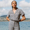 Chemise en coton manches courtes noir femme