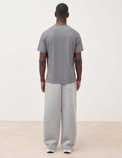 T-shirt col rond manches courtes gris fonc&eacute; homme