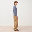 Pull droit col polo manches longues bleu gris homme