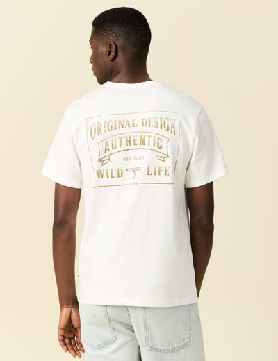 T-shirt manches courtes ecru homme