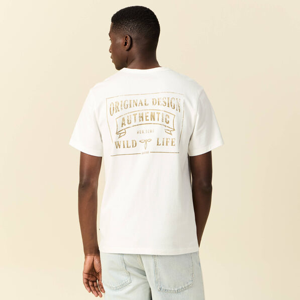 t shirt manches courtes ecru homme T-shirt manches courtes ecru homme