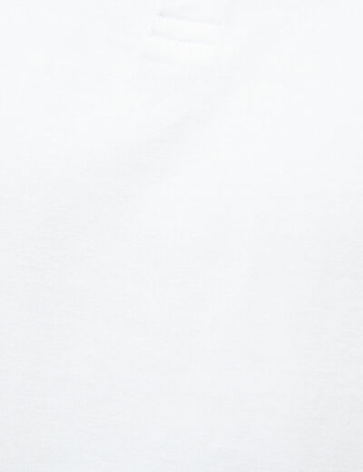 T-shirt col mao manches courtes en coton blanc homme
