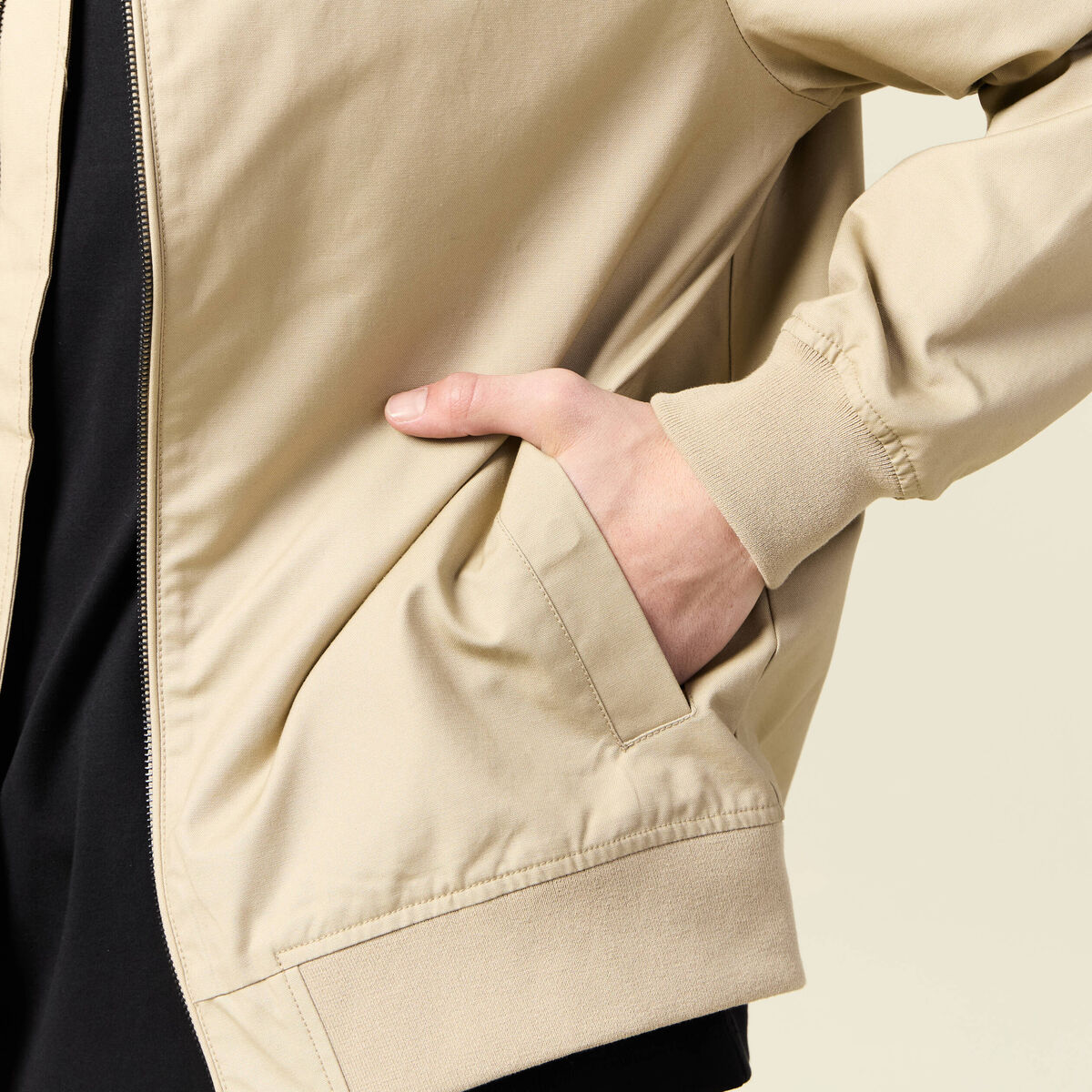 Blouson zippé col montant gris homme