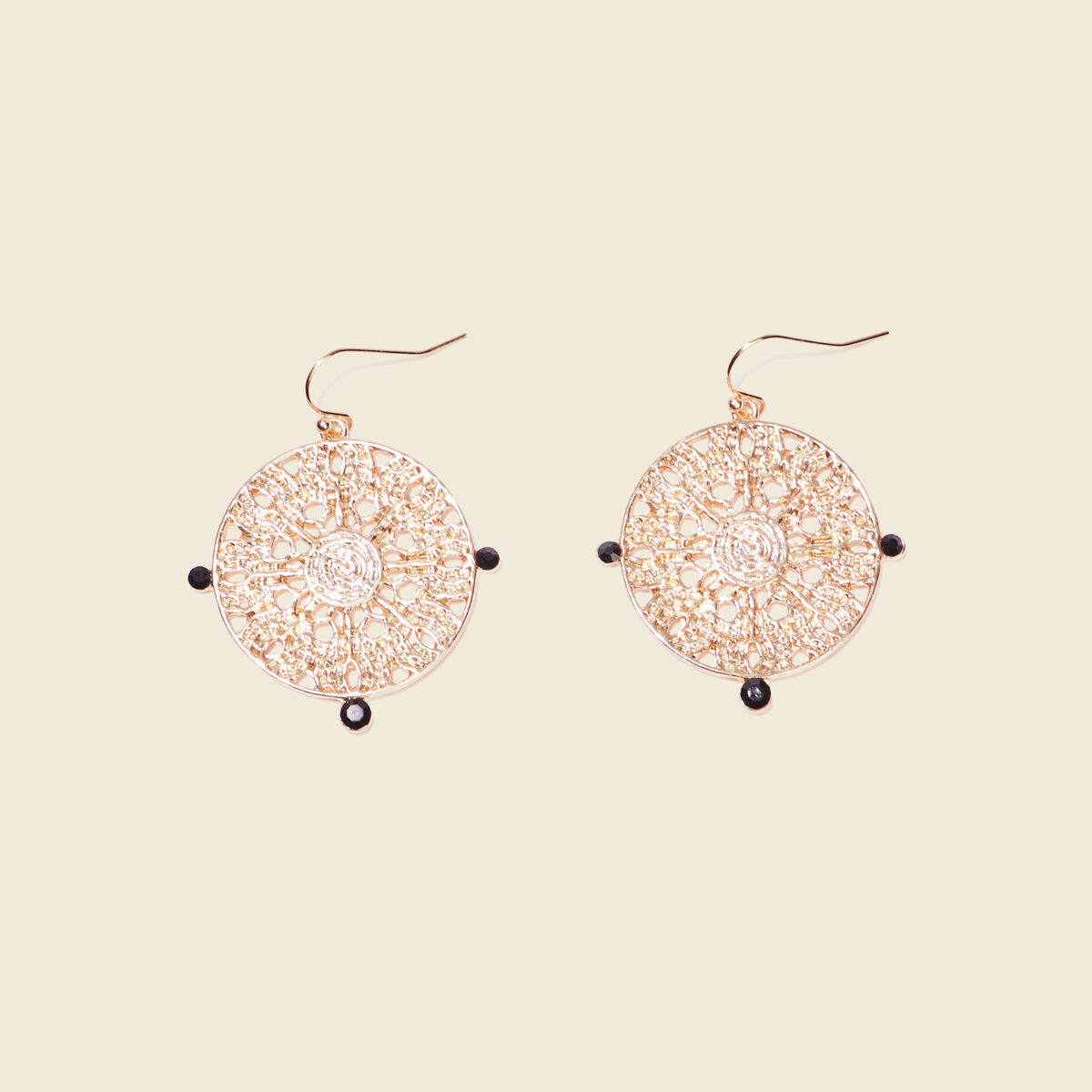 Boucles d'oreilles pendantes couleur or femme