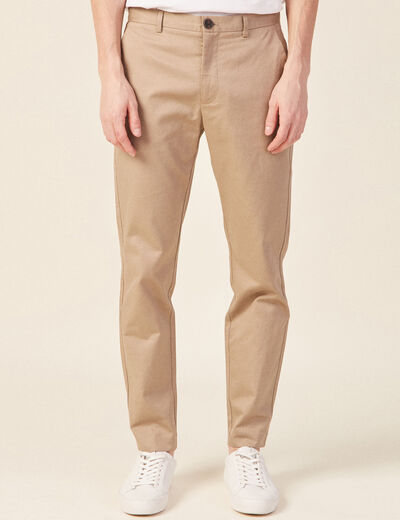 Pantalon chino cropped beige homme