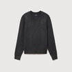 Pull col v manches longues gris fonc&eacute; homme