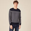 Pull manches longues bleu marine homme