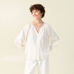Blouse manches longues ecru femme