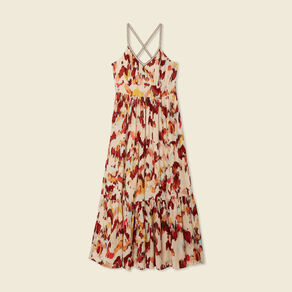 Robe longue évasée fluide sable femme