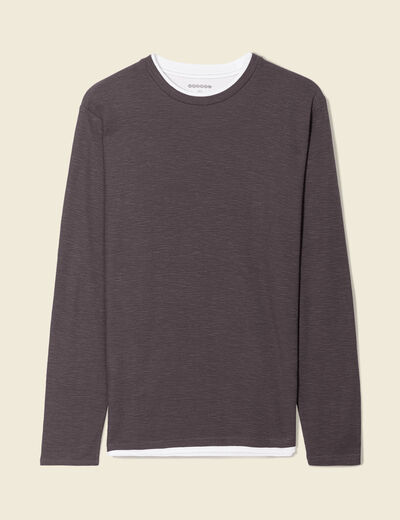 T-shirt manches longues gris foncé homme