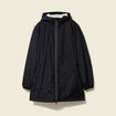 Parka longue droite &agrave; capuche noir homme