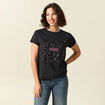 T-shirt en coton manches courtes noir femme