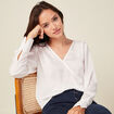 Blouse satin éco-responsable ecru femme