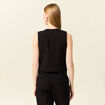 Veston sans manches ajusté noir femme