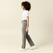 Jeans straight taille haute 7/8&egrave;me denim gris clair femme