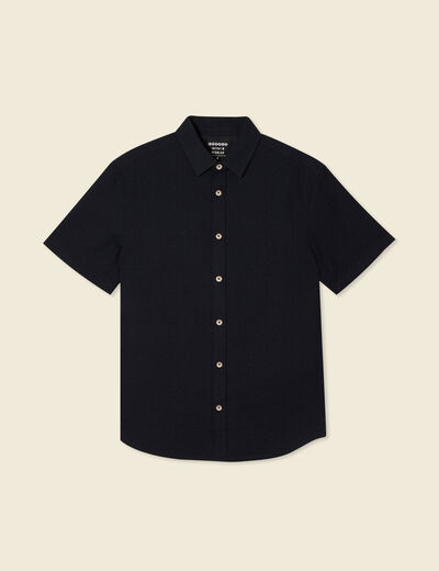 Chemise manches courtes noir homme