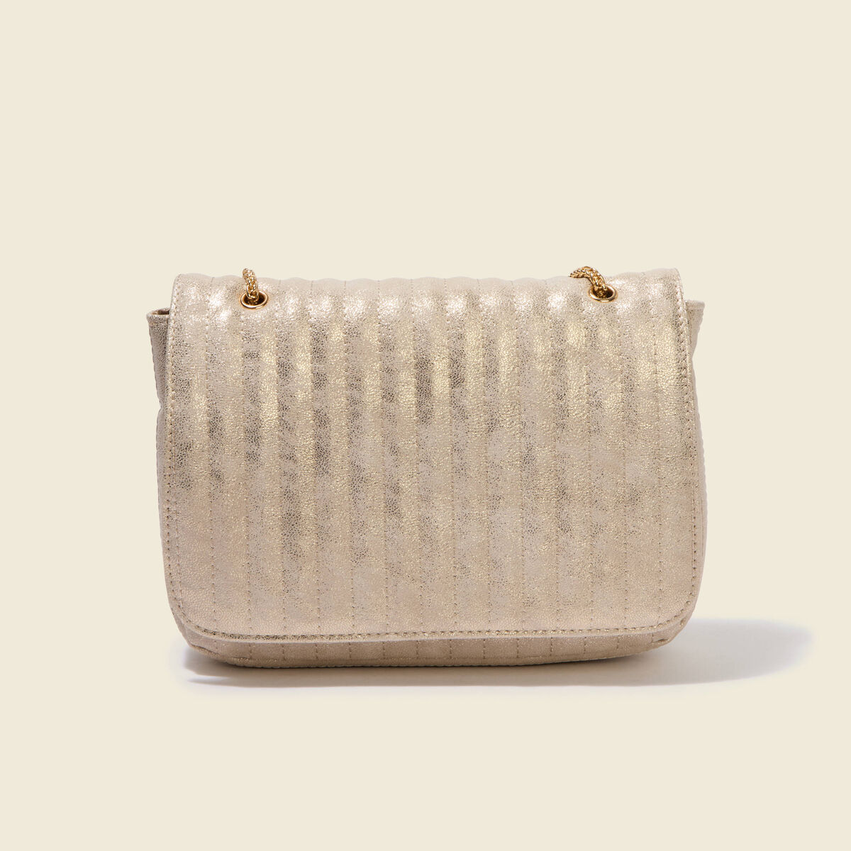 Sac bandouli&egrave;re avec doublure couleur or femme