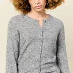 Gilet manches longues ajouré gris clair femme