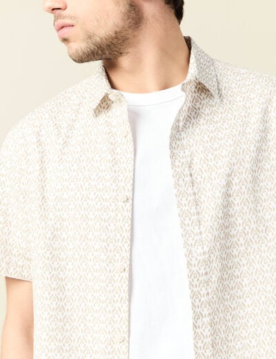 Chemise manches courtes blanc homme