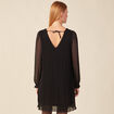 Robe trapèze plissée noir femme