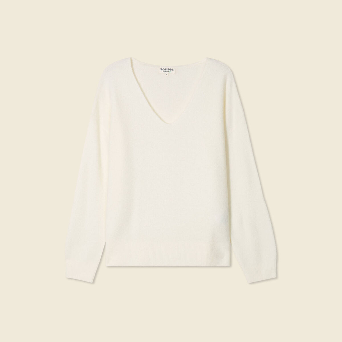 Pull manches longues ecru femme