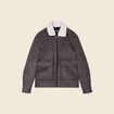 Blouson zippé col aviateur gris foncé homme