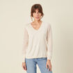 Pull à manches longues creme femme