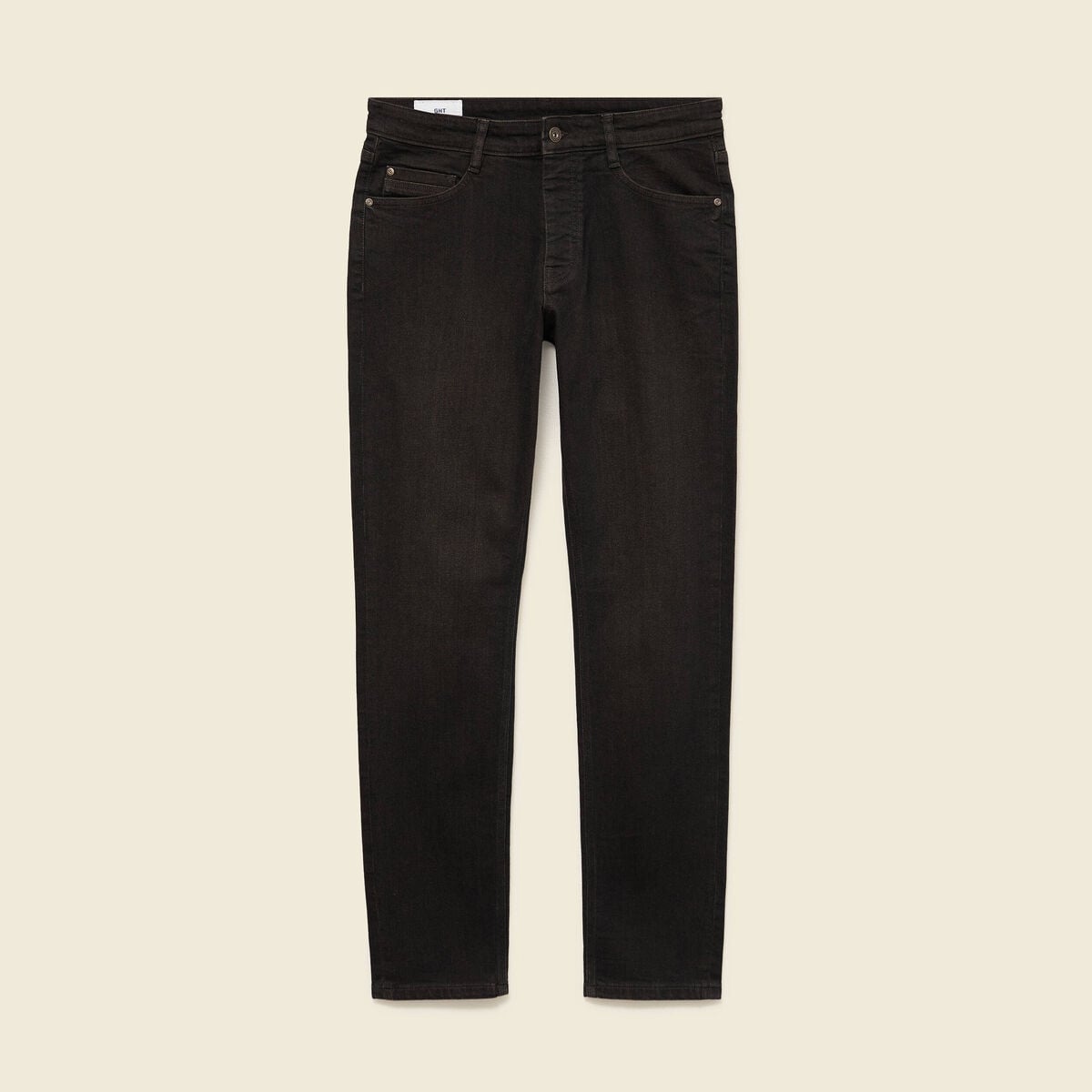 Jeans straight 5 poches marron homme