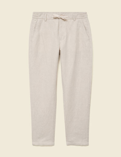 Chino coupe droite longueur 32 ecru homme