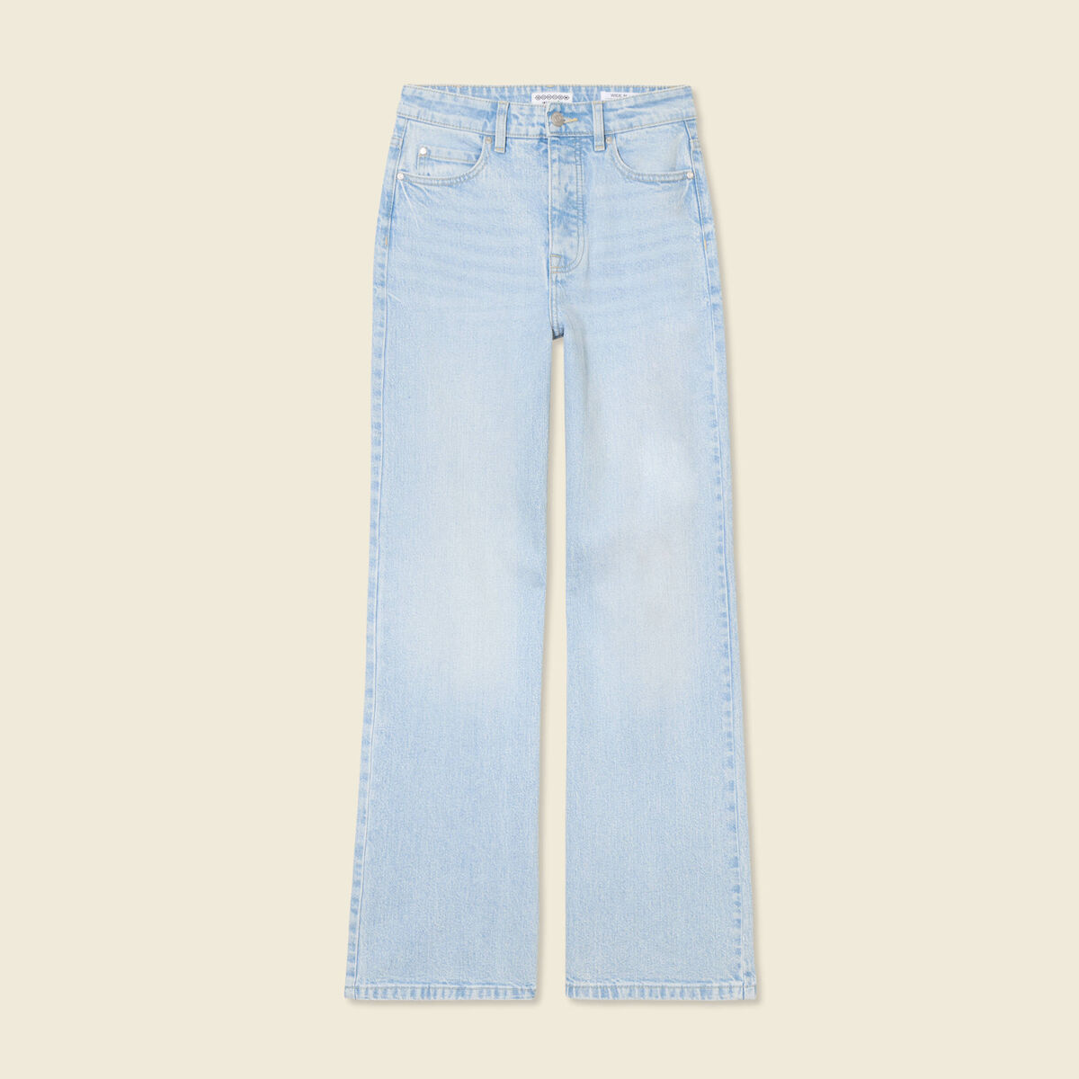 Jeans large éco-responsable denim bleach femme