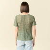 T-shirt manches courtes vert kaki femme