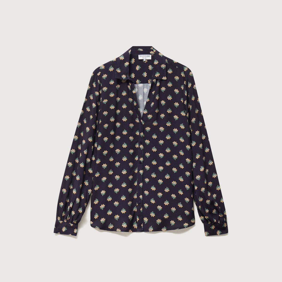 Blouse manches longues bleu marine femme