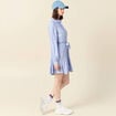 Robe patineuse courte manches longues bleu femme