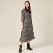 Robe longue évasée noir femme