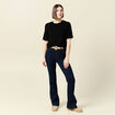 Pull manches courtes noir femme