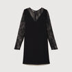 Robe courte &eacute;vas&eacute;e manches longues noir femme