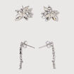 Lot de 2 paires de boucles d'oreilles couleur argent femme