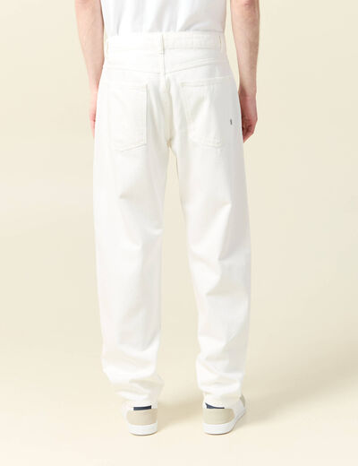 Jeans chino droit longueur 32 denim blanc homme