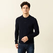 Polo manches longues bleu marine homme